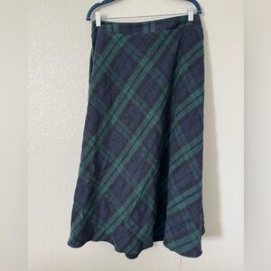 Wool Blend, Plaid Maxi Skirt